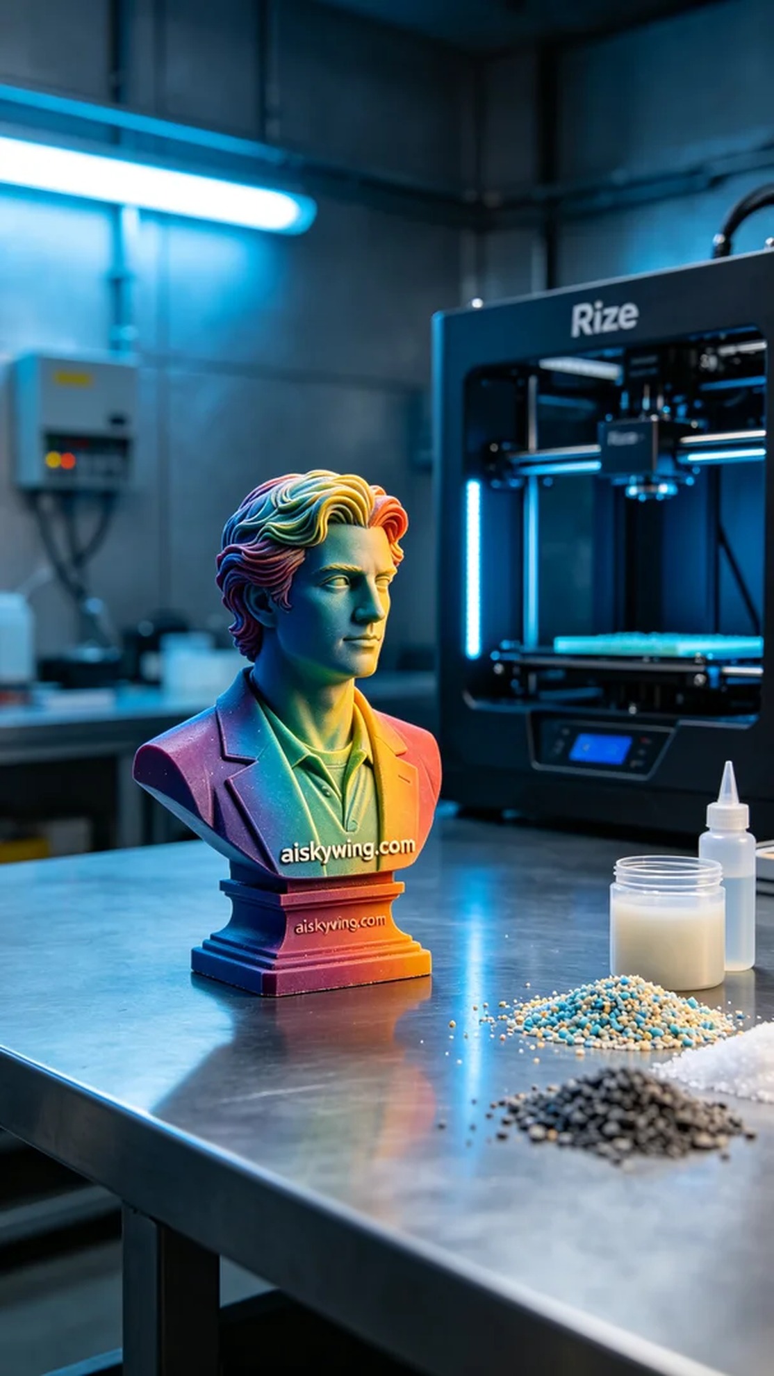 0508-Colorful 3D Printed Bust of a Character - Aiskywing Industrial 3D Printing Showcase