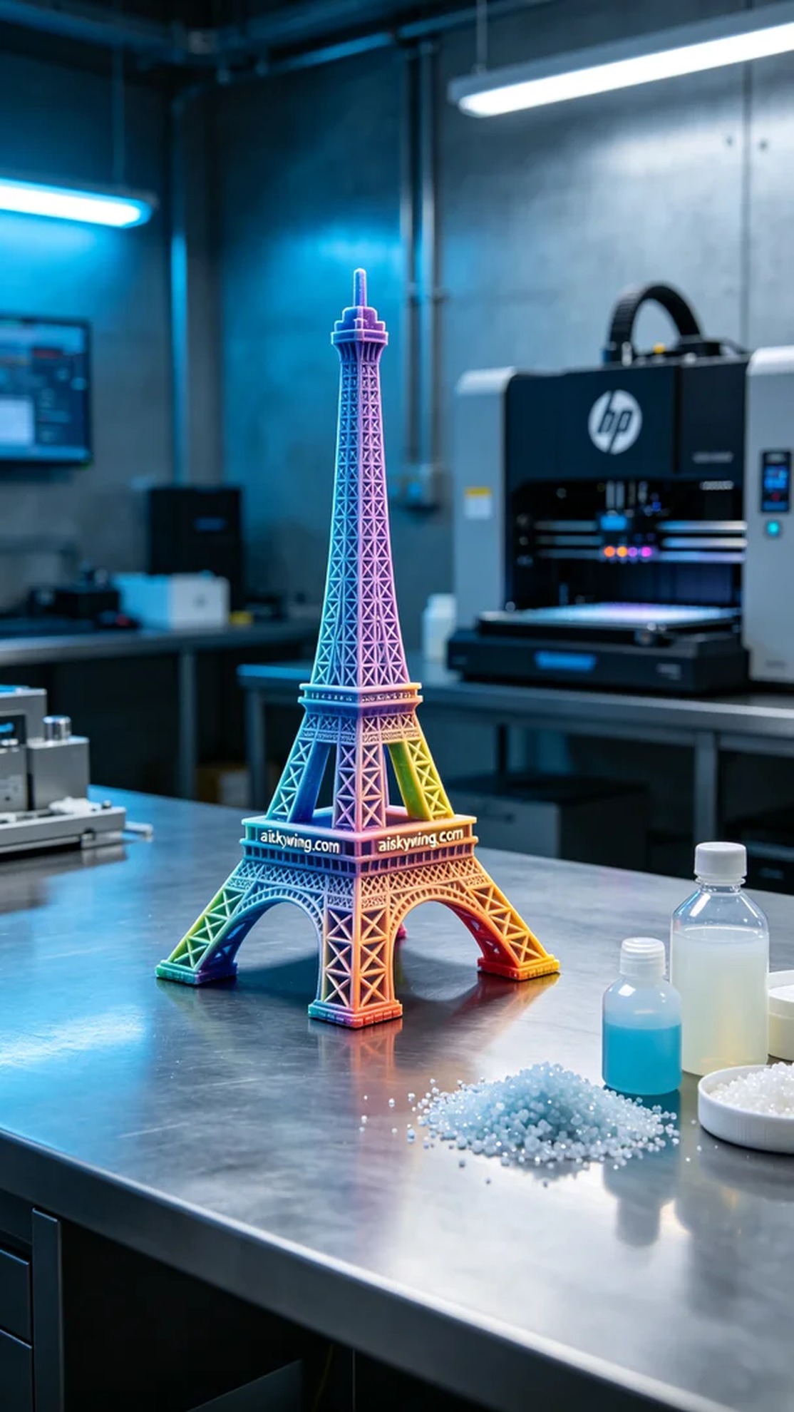 0449-Full-color 3D printed Eiffel Tower model - Aiskywing Industrial 3D Printing Showcase