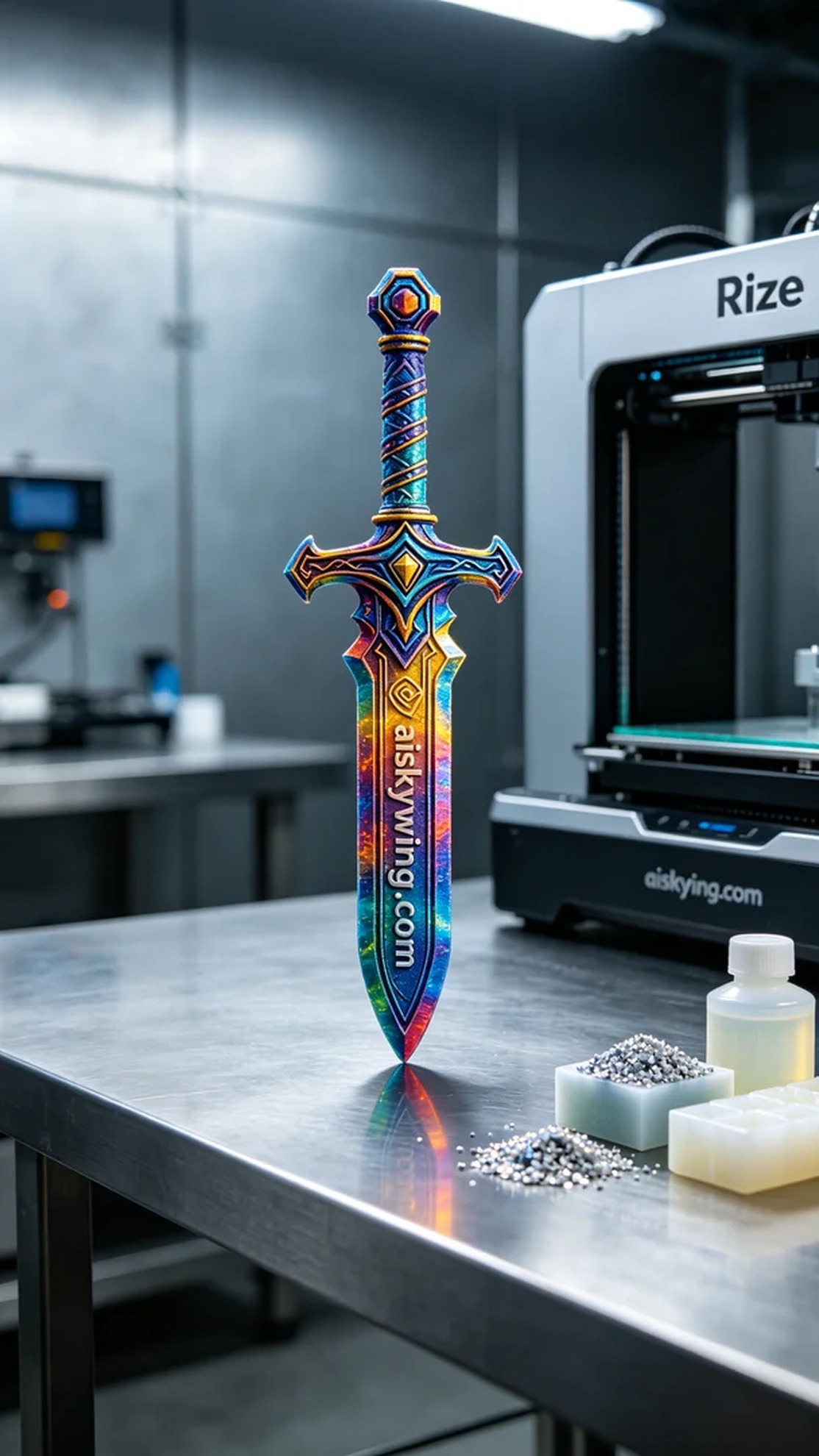 1068-Full-color 3D printed sword model - Aiskywing Industrial 3D Printing Showcase