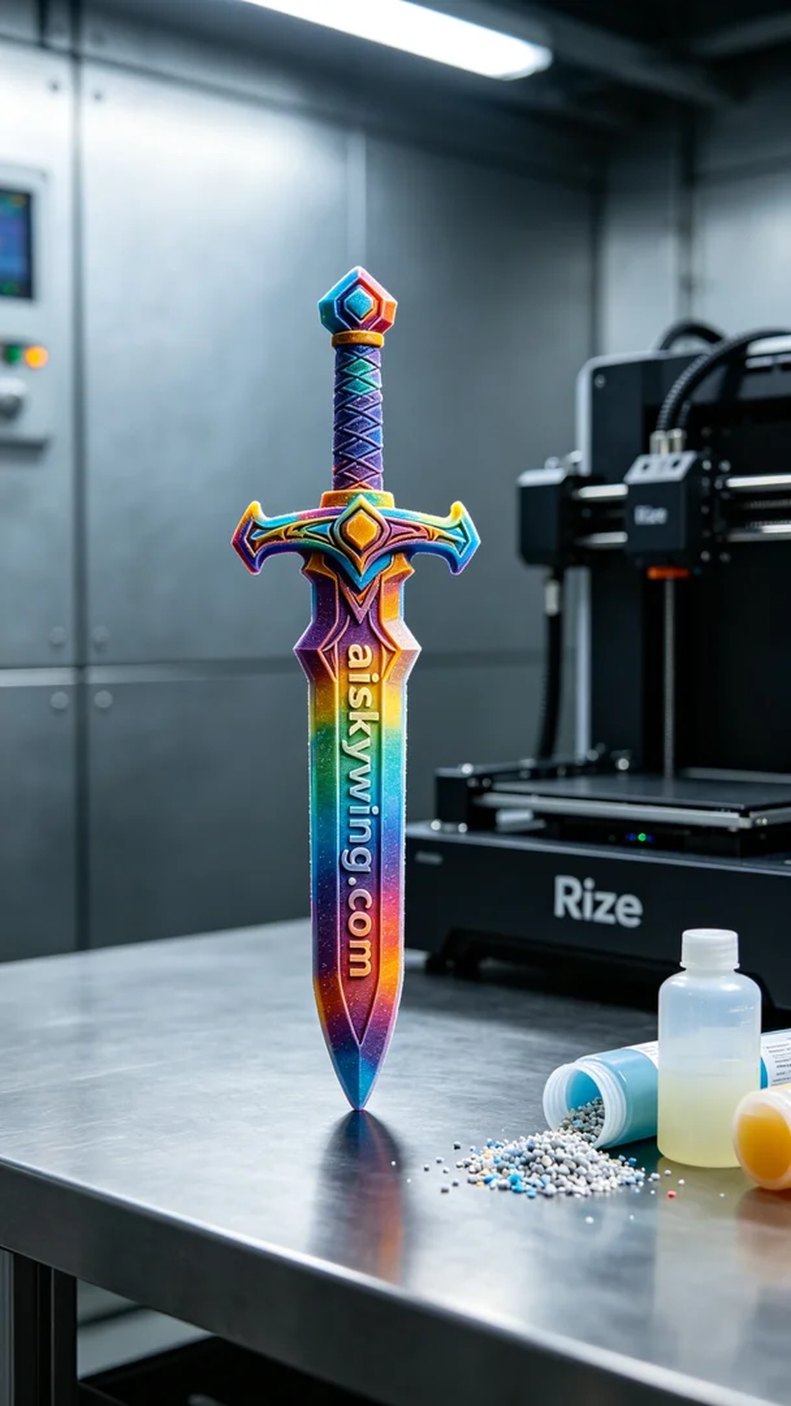 1068-Full-color 3D printed sword model - Aiskywing Industrial 3D Printing Showcase 内容图3 Zhongshan Skywing 3D Technology Co.,LTD | 中山市天翼三维科技有限公司 1068-Full-color 3D printed sword model - Aiskywing Industrial 3D Printing Showcase 全彩3DP-彩色模型 (FC-3DP) 图3张