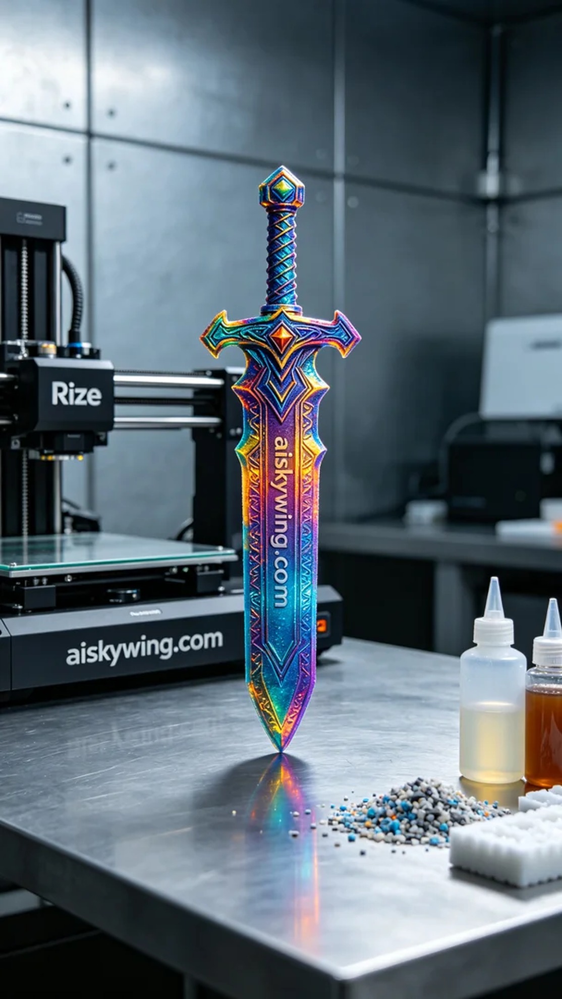 1068-Full-color 3D printed sword model - Aiskywing Industrial 3D Printing Showcase 内容图4 Zhongshan Skywing 3D Technology Co.,LTD | 中山市天翼三维科技有限公司 1068-Full-color 3D printed sword model - Aiskywing Industrial 3D Printing Showcase 全彩3DP-彩色模型 (FC-3DP) 图4张