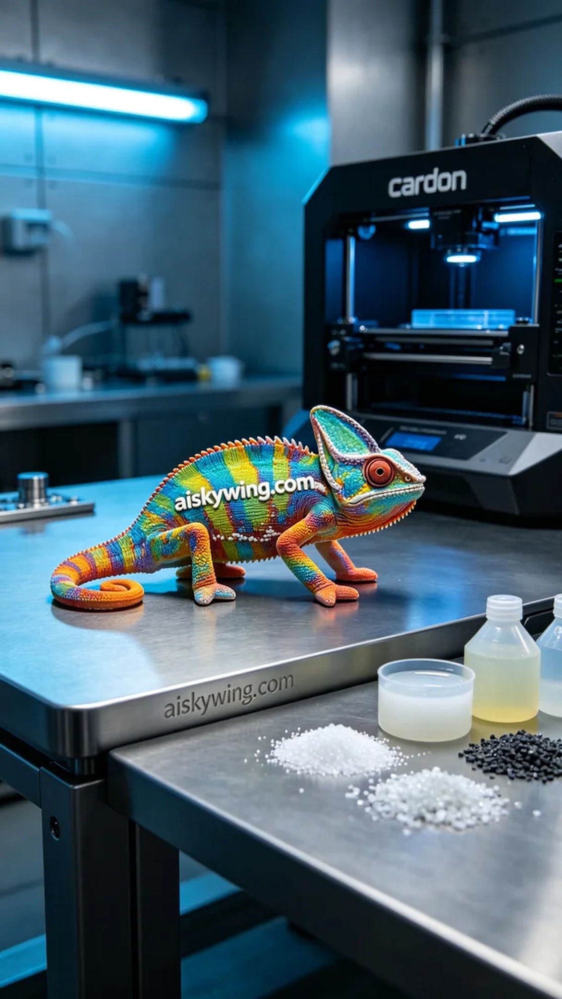 0763-Full-color 3D printed chameleon model - Aiskywing Industrial 3D Printing Showcase