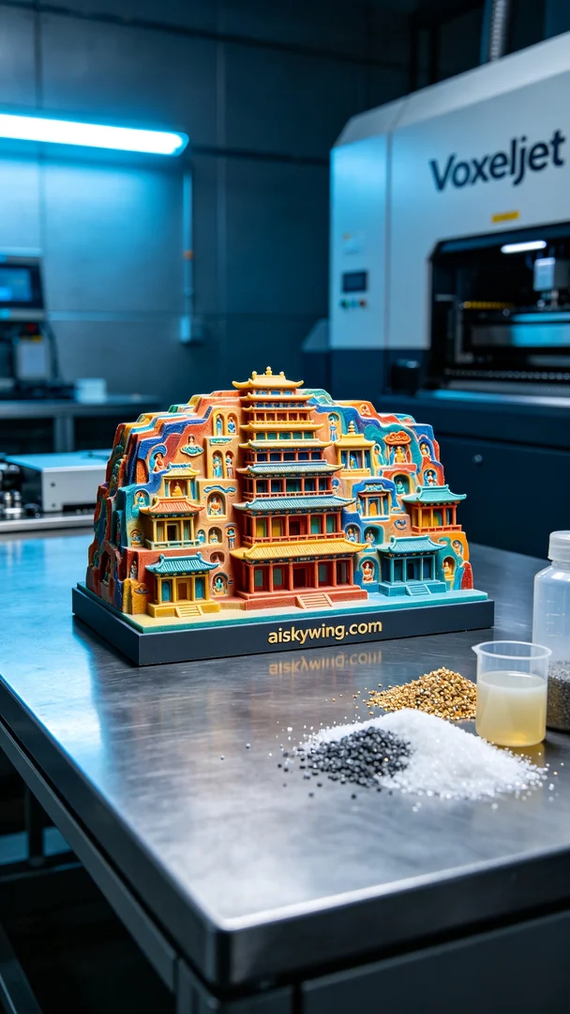 0470-Full-color 3D printed model of the Mogao Caves in Dunhuang - Aiskywing Industrial 3D Printing Showcase