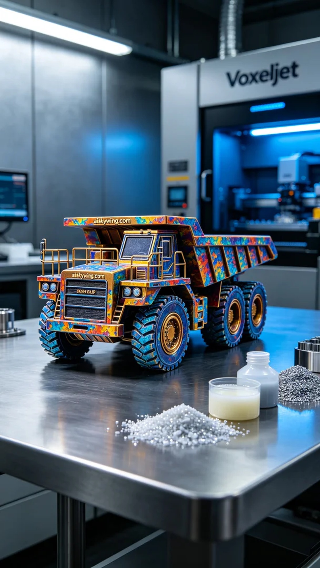 1069-Full-color 3D printed engineering vehicle model - Aiskywing Industrial 3D Printing Showcase