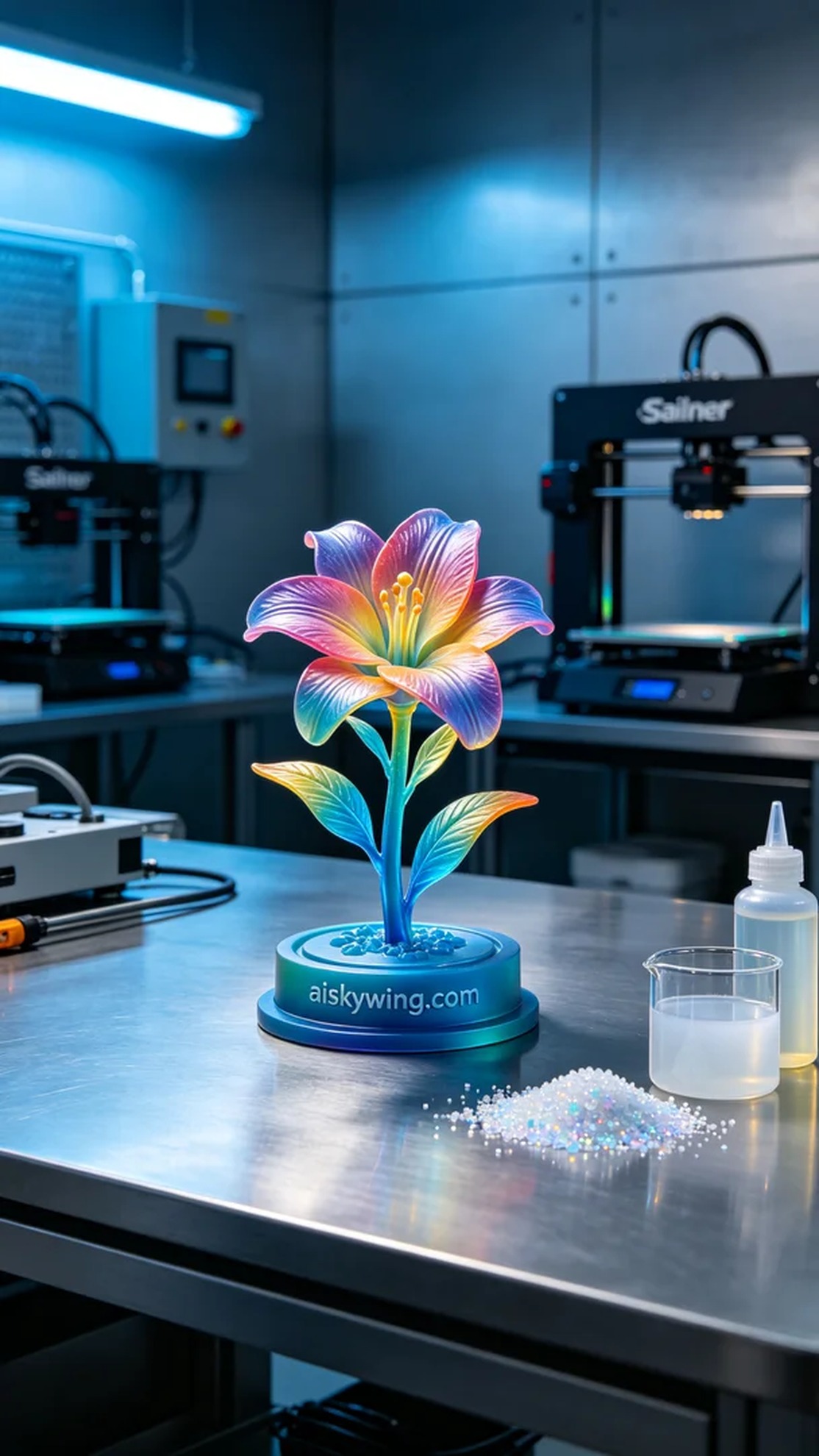 0490-Full-color 3D printed flower model - Aiskywing Industrial 3D Printing Showcase