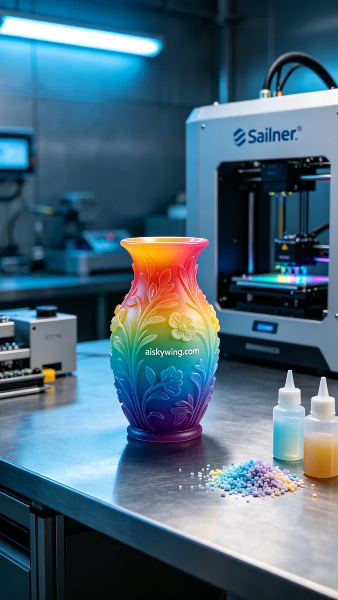 0491-Full-color 3D printed vase model - Aiskywing Industrial 3D Printing Showcase 内容图2 Zhongshan Skywing 3D Technology Co.,LTD | 中山市天翼三维科技有限公司 0491-Full-color 3D printed vase model - Aiskywing Industrial 3D Printing Showcase 全彩3DP-彩色模型 (FC-3DP) 图2张
