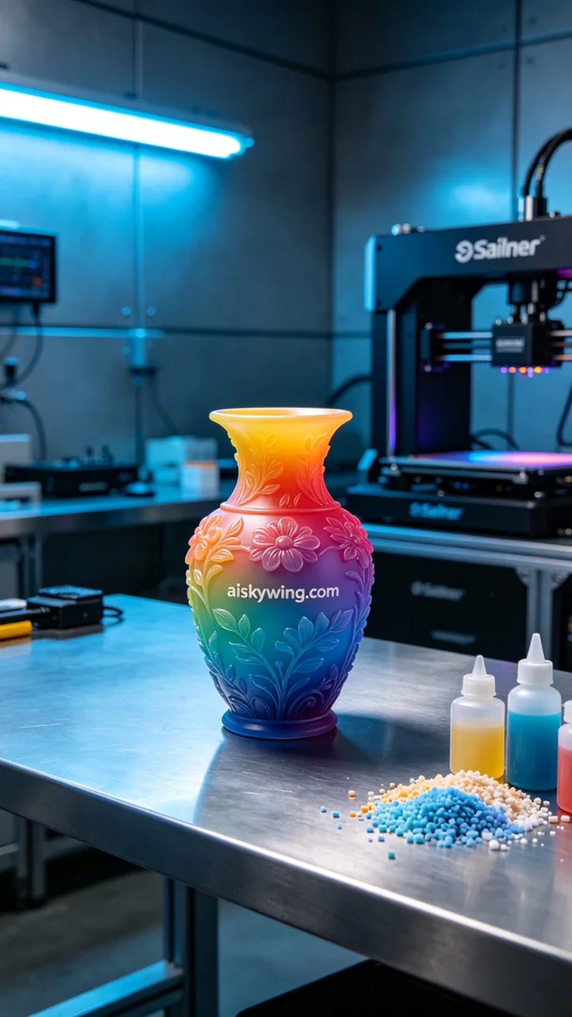 0491-Full-color 3D printed vase model - Aiskywing Industrial 3D Printing Showcase 内容图3 Zhongshan Skywing 3D Technology Co.,LTD | 中山市天翼三维科技有限公司 0491-Full-color 3D printed vase model - Aiskywing Industrial 3D Printing Showcase 全彩3DP-彩色模型 (FC-3DP) 图3张