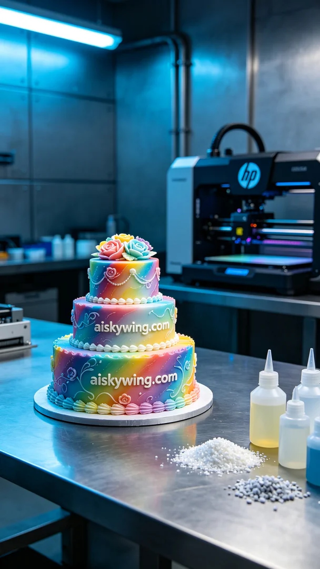1067-Full-color 3D printed wedding cake model - Aiskywing Industrial 3D Printing Showcase