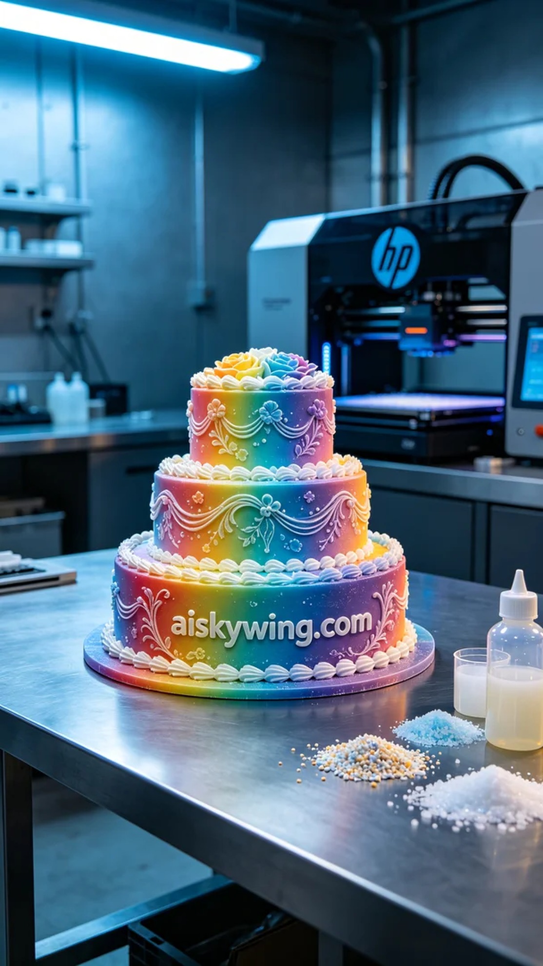1067-Full-color 3D printed wedding cake model - Aiskywing Industrial 3D Printing Showcase 内容图2 Zhongshan Skywing 3D Technology Co.,LTD | 中山市天翼三维科技有限公司 1067-Full-color 3D printed wedding cake model - Aiskywing Industrial 3D Printing Showcase 全彩3DP-彩色模型 (FC-3DP) 图2张