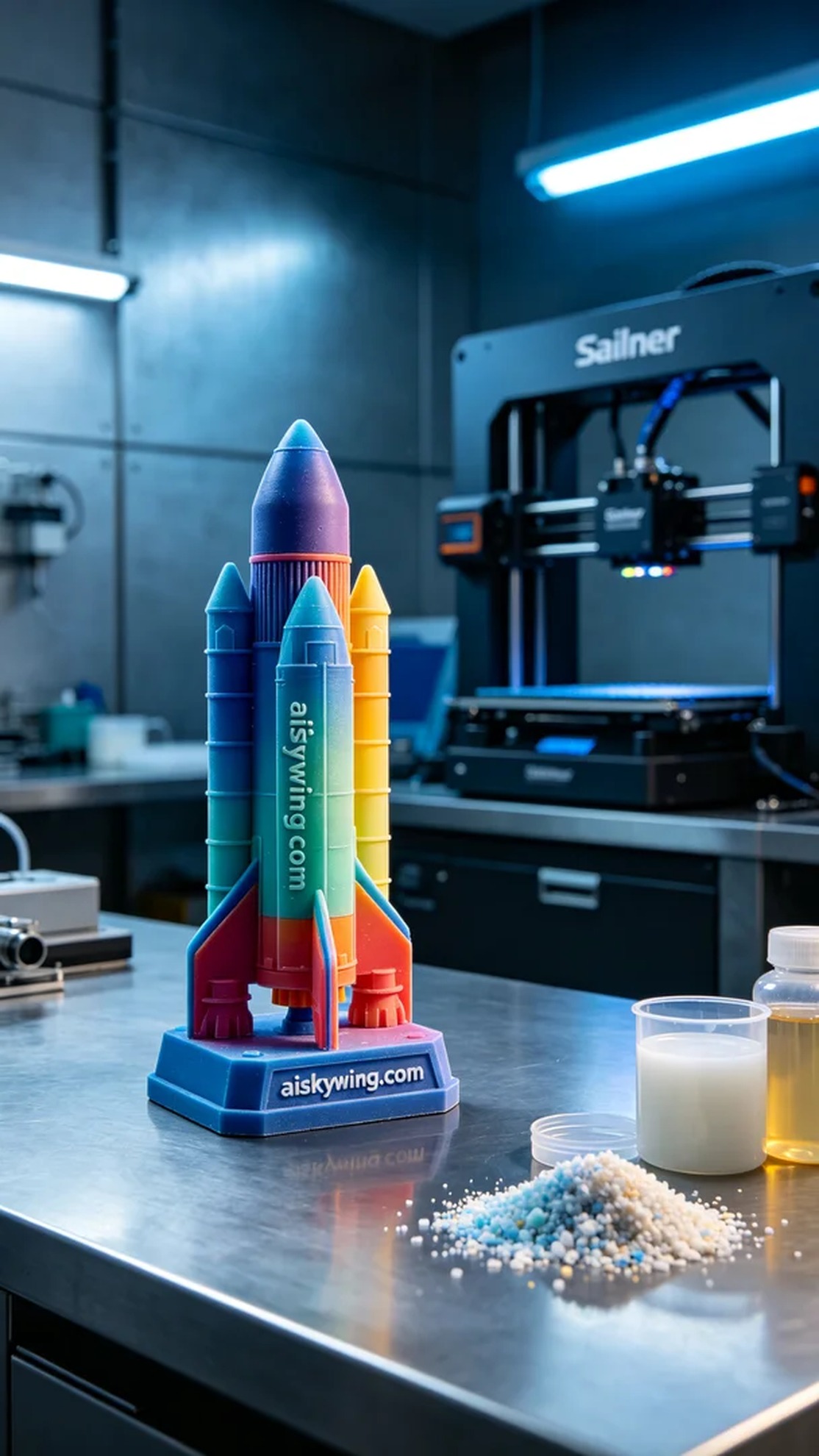 0479-Full-color 3D printed rocket model - Aiskywing Industrial 3D Printing Showcase