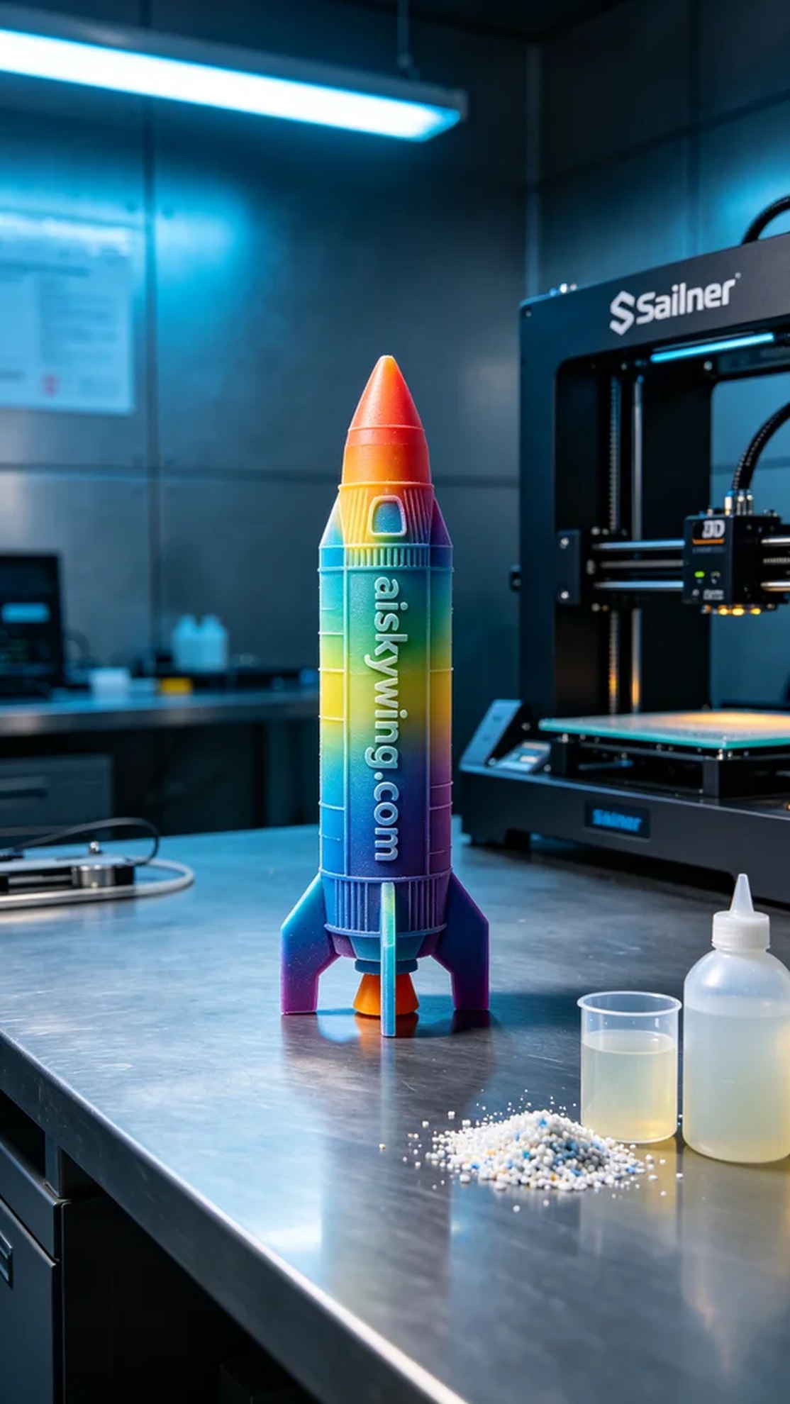 0479-Full-color 3D printed rocket model - Aiskywing Industrial 3D Printing Showcase 内容图2 Zhongshan Skywing 3D Technology Co.,LTD | 中山市天翼三维科技有限公司 0479-Full-color 3D printed rocket model - Aiskywing Industrial 3D Printing Showcase 全彩3DP-彩色模型 (FC-3DP) 图2张