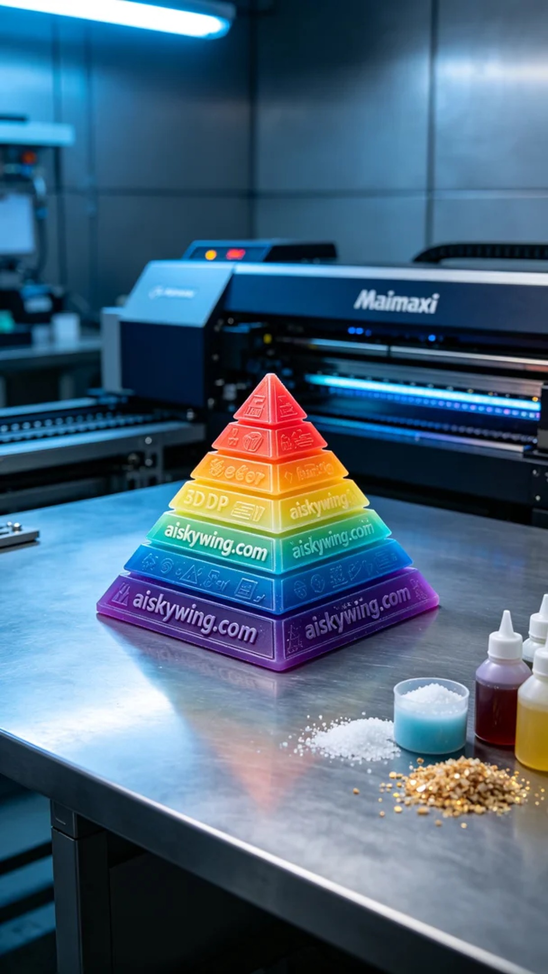 0500-Full-color 3D printed pyramid model - Aiskywing Industrial 3D Printing Showcase