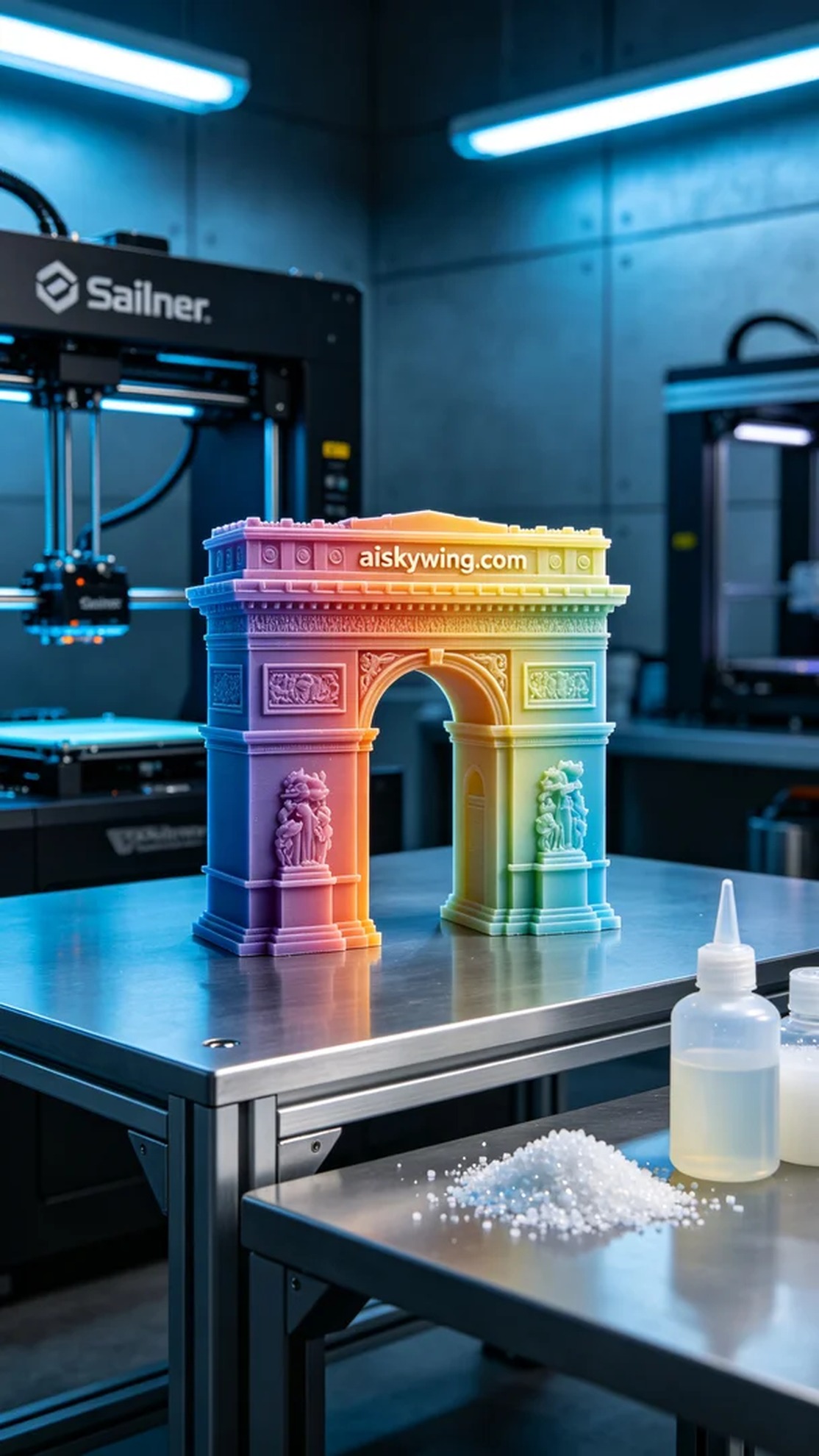 0443-Full-color 3D printed Arc de Triomphe model - Aiskywing Industrial 3D Printing Showcase
