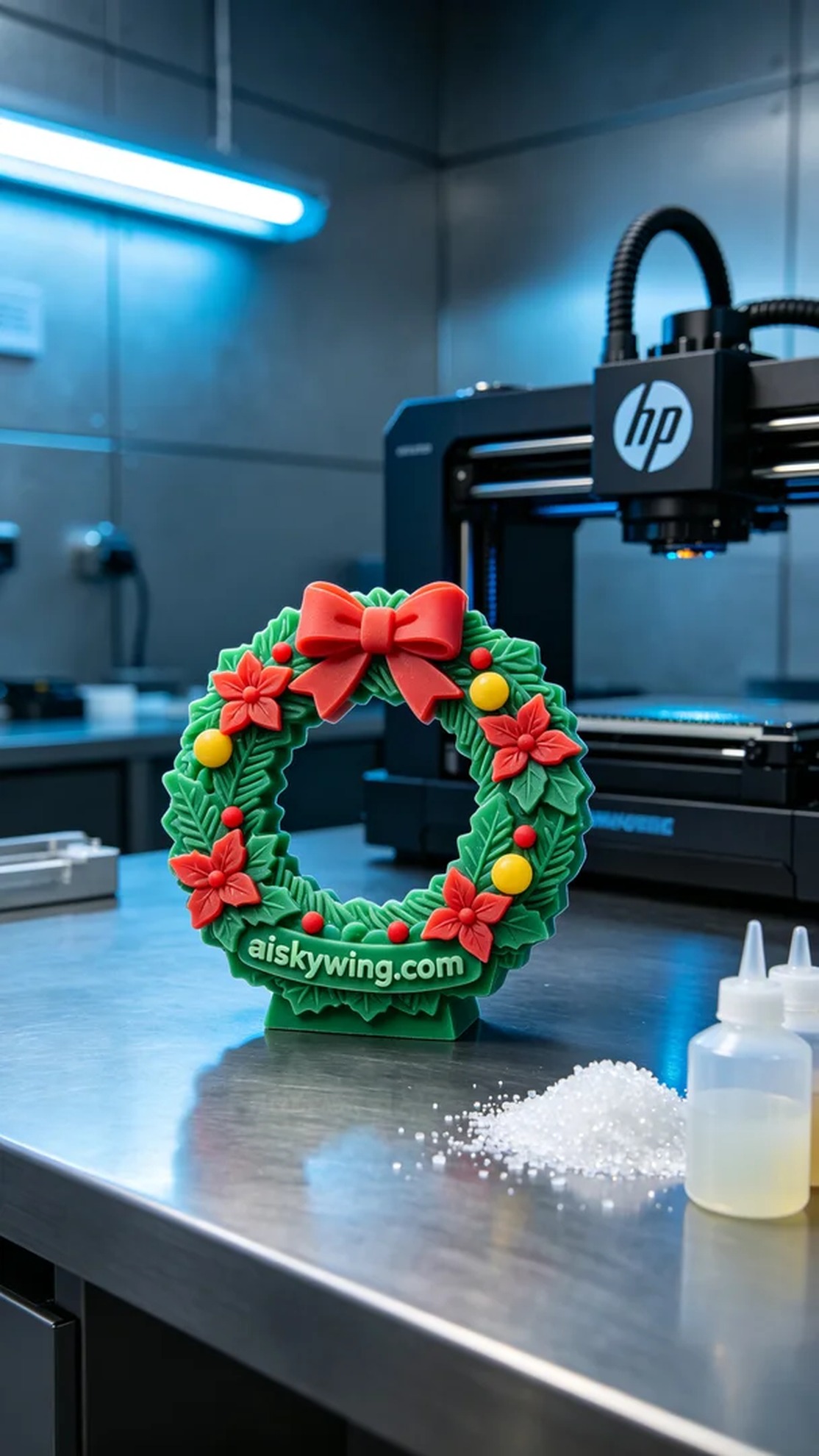 0765-Full-color 3D printed Christmas wreath model - Aiskywing Industrial 3D Printing Showcase 内容图3 Zhongshan Skywing 3D Technology Co.,LTD | 中山市天翼三维科技有限公司 0765-Full-color 3D printed Christmas wreath model - Aiskywing Industrial 3D Printing Showcase 全彩3DP-彩色模型 (FC-3DP) 图3张