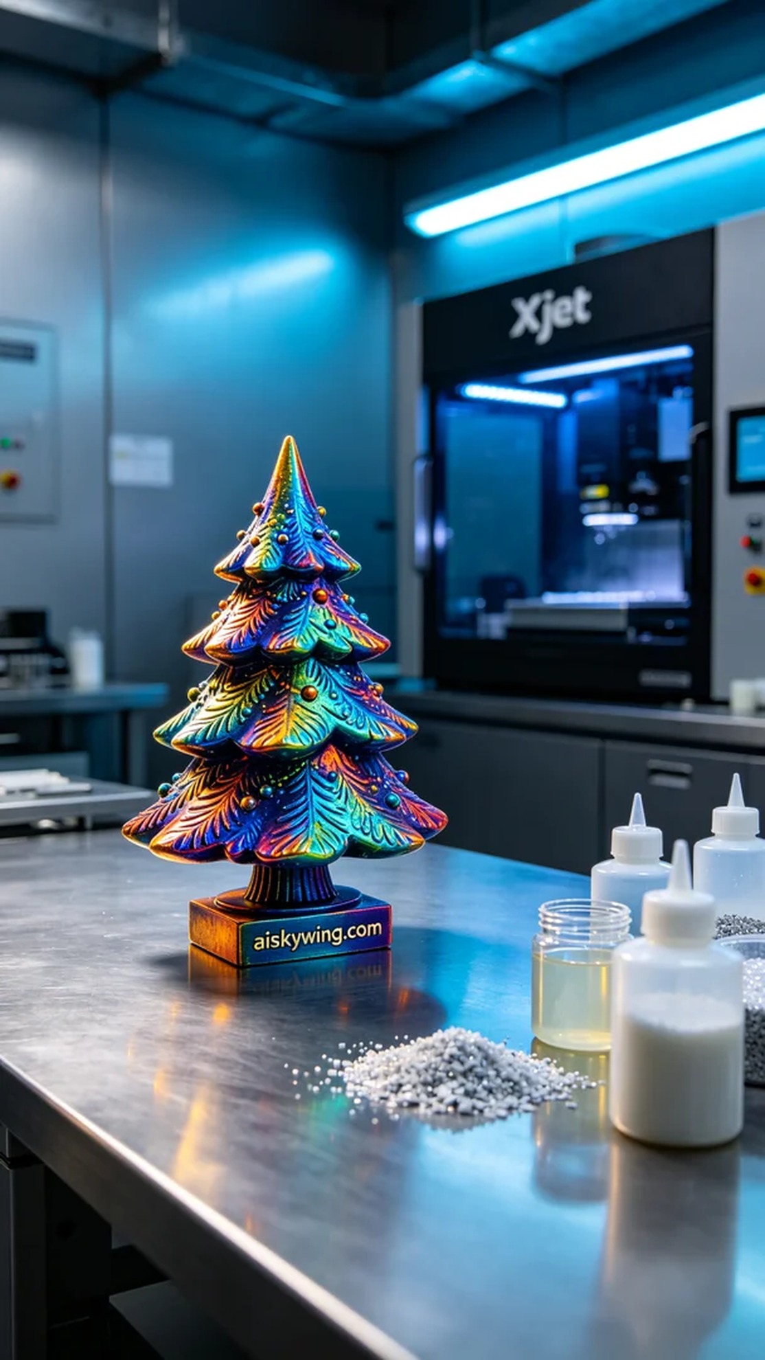 0446-Full-color 3D printed Christmas tree model - Aiskywing Industrial 3D Printing Showcase