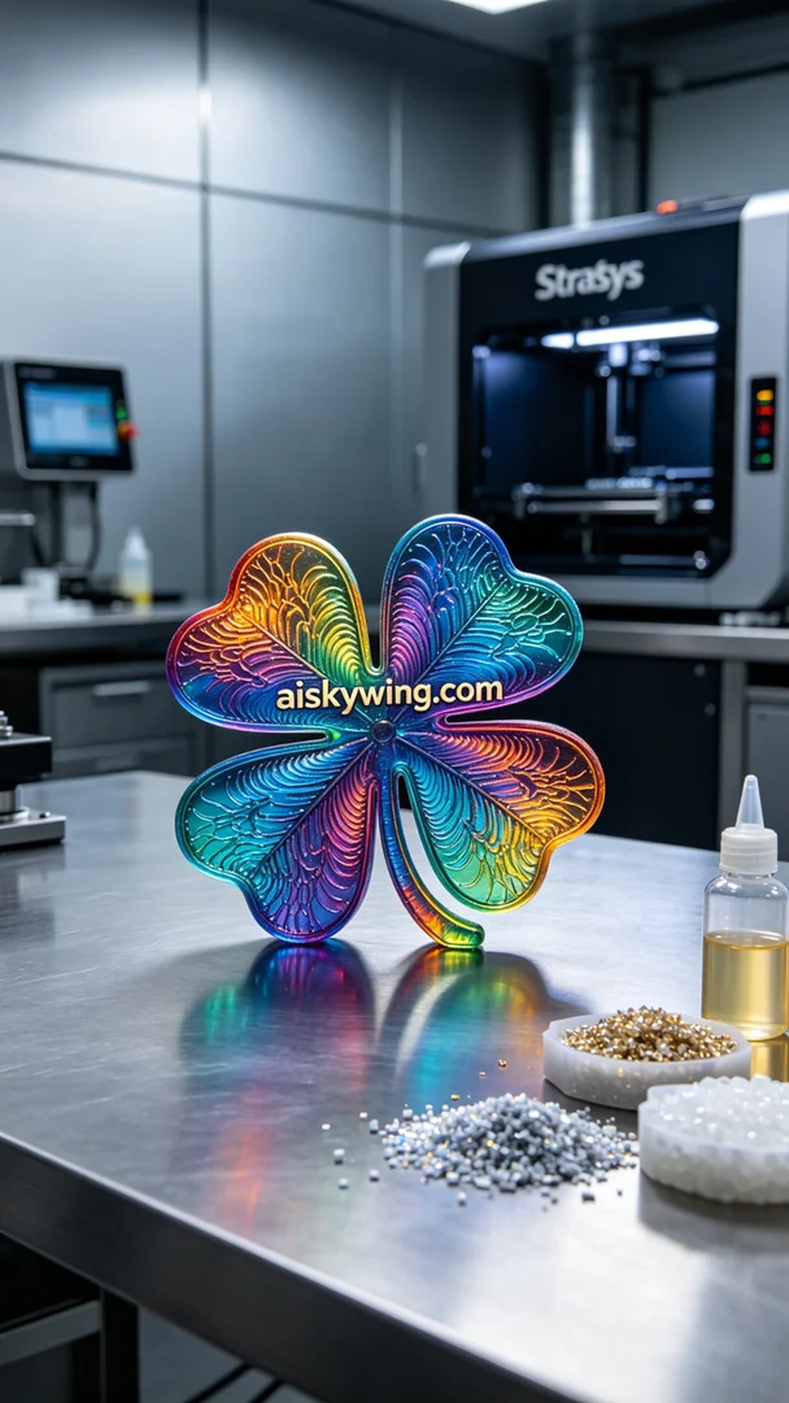 0764-Full-color 3D printed clover model - Aiskywing Industrial 3D Printing Showcase 内容图2 Zhongshan Skywing 3D Technology Co.,LTD | 中山市天翼三维科技有限公司 0764-Full-color 3D printed clover model - Aiskywing Industrial 3D Printing Showcase 全彩3DP-彩色模型 (FC-3DP) 图2张