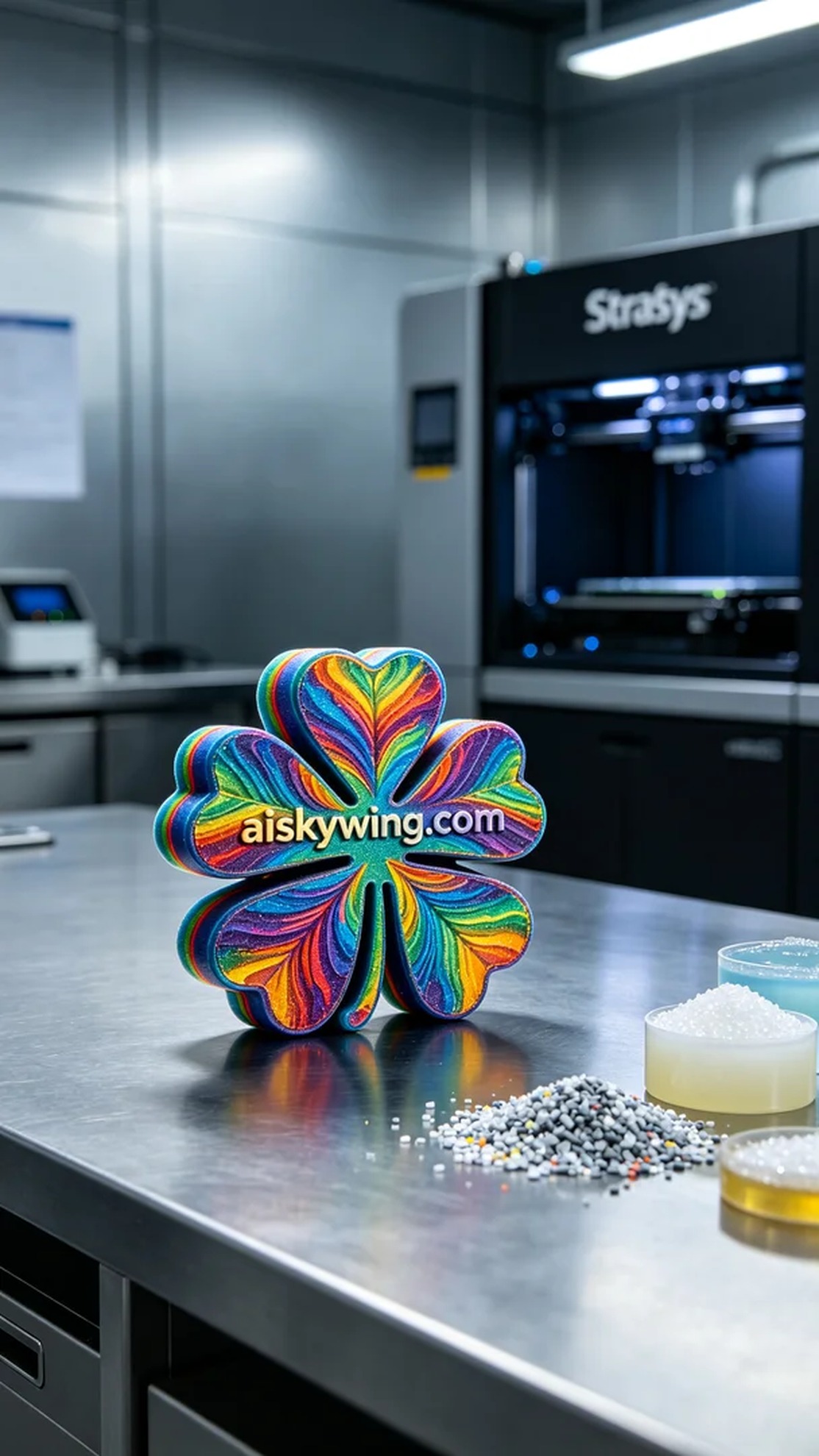 0764-Full-color 3D printed clover model - Aiskywing Industrial 3D Printing Showcase 内容图3 Zhongshan Skywing 3D Technology Co.,LTD | 中山市天翼三维科技有限公司 0764-Full-color 3D printed clover model - Aiskywing Industrial 3D Printing Showcase 全彩3DP-彩色模型 (FC-3DP) 图3张