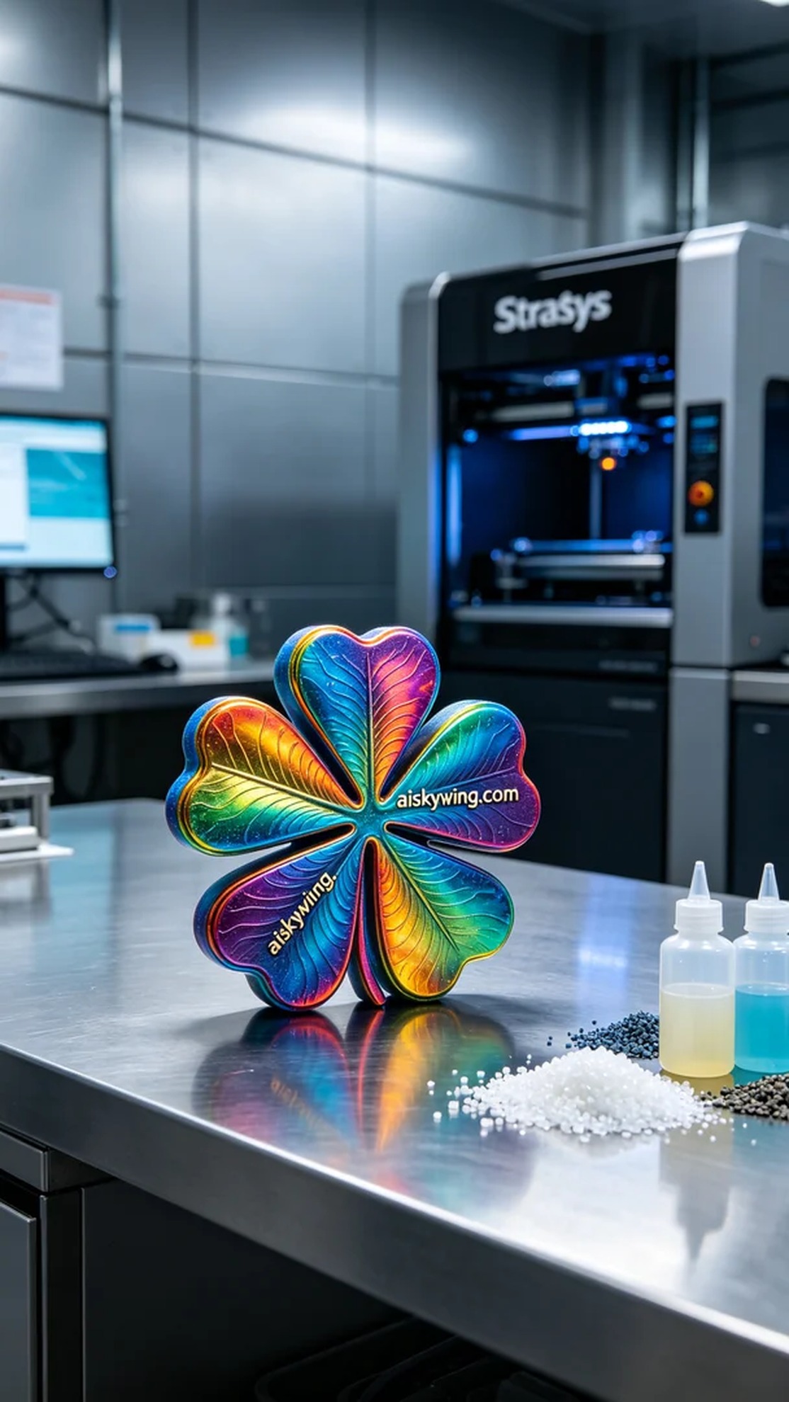 0764-Full-color 3D printed clover model - Aiskywing Industrial 3D Printing Showcase 内容图4 Zhongshan Skywing 3D Technology Co.,LTD | 中山市天翼三维科技有限公司 0764-Full-color 3D printed clover model - Aiskywing Industrial 3D Printing Showcase 全彩3DP-彩色模型 (FC-3DP) 图4张