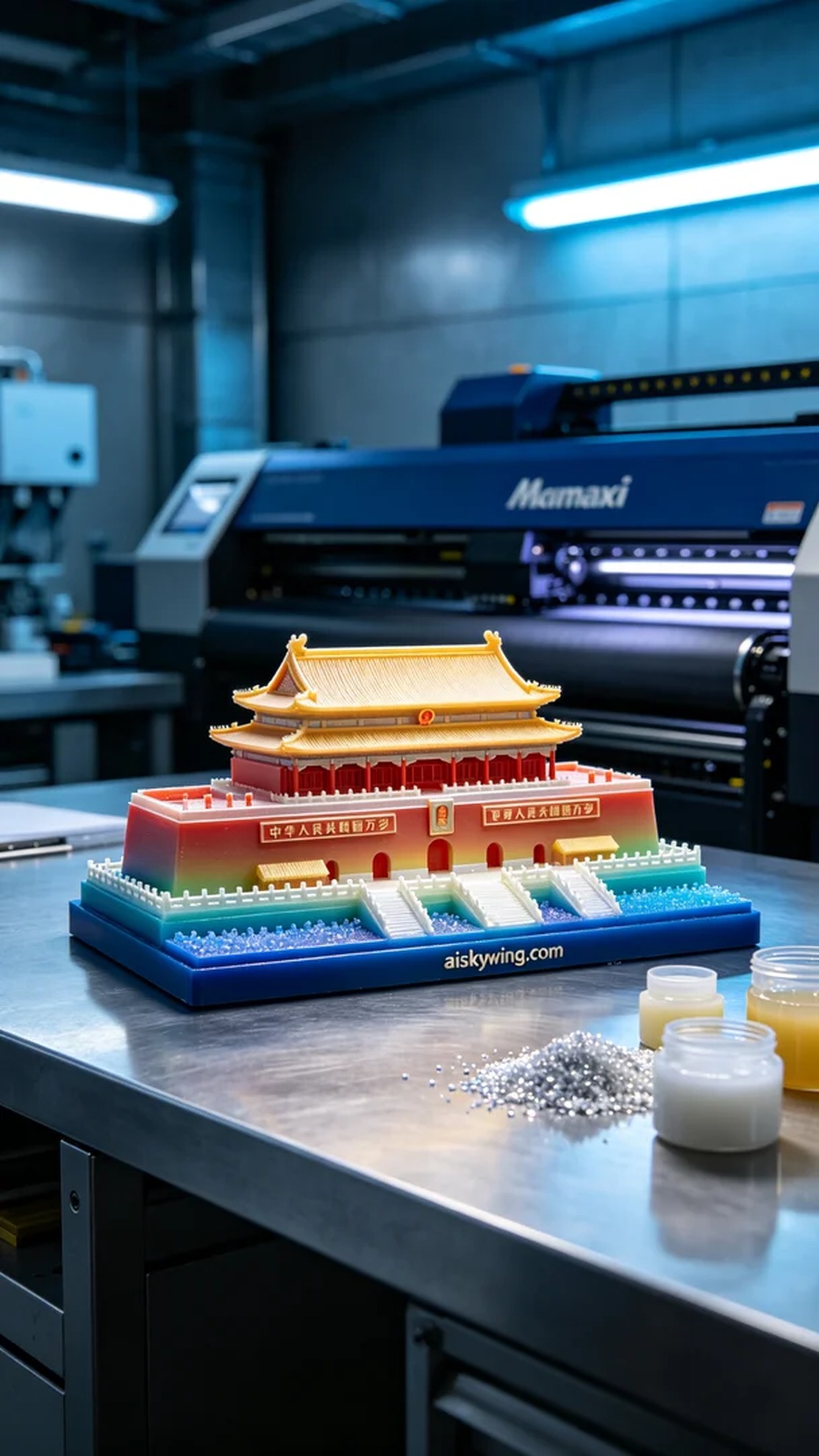 0453-Full-color 3D printed Tiananmen model - Aiskywing Industrial 3D Printing Showcase