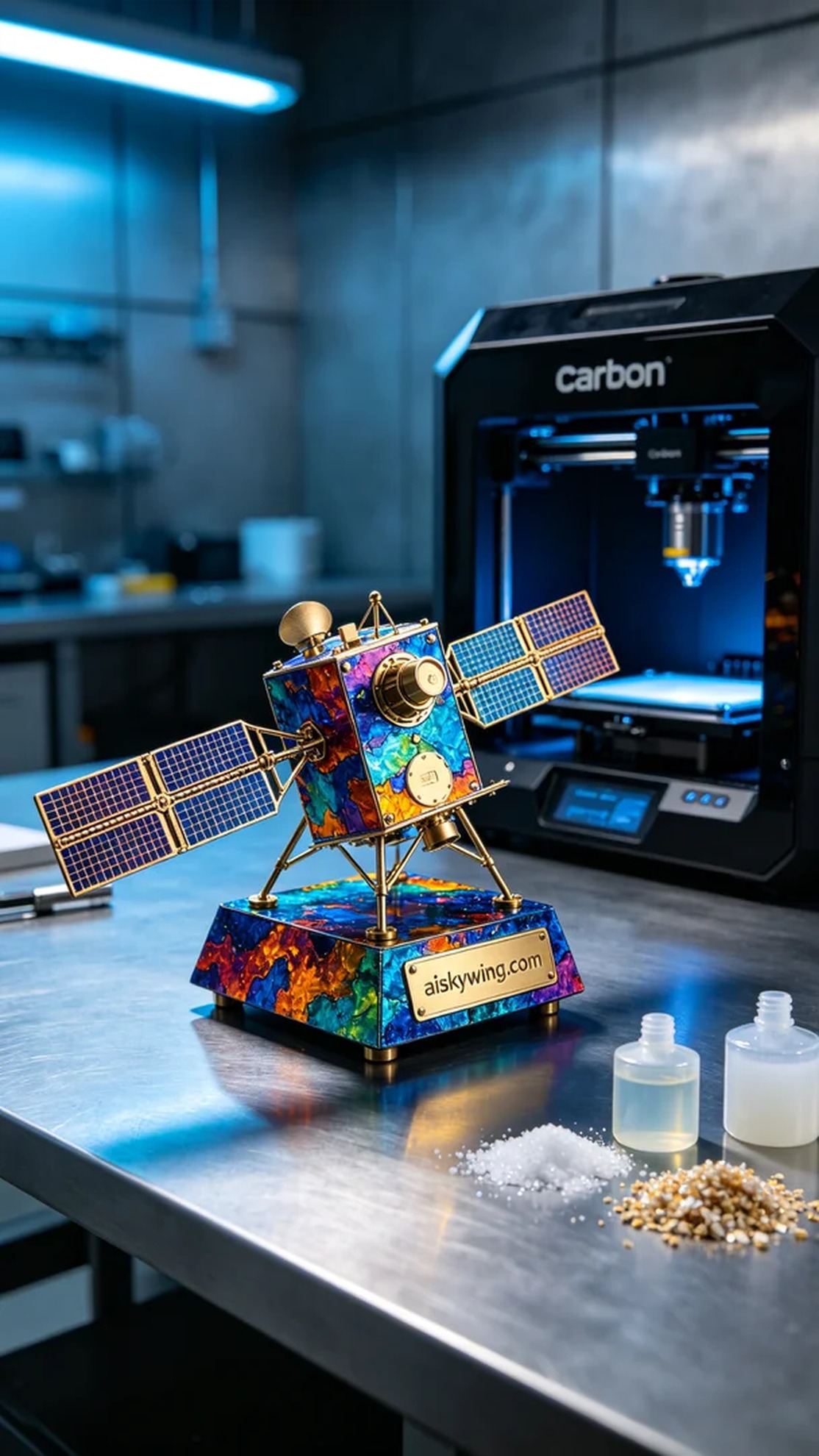 0445-Full-color 3D printed satellite model - Aiskywing Industrial 3D Printing Showcase