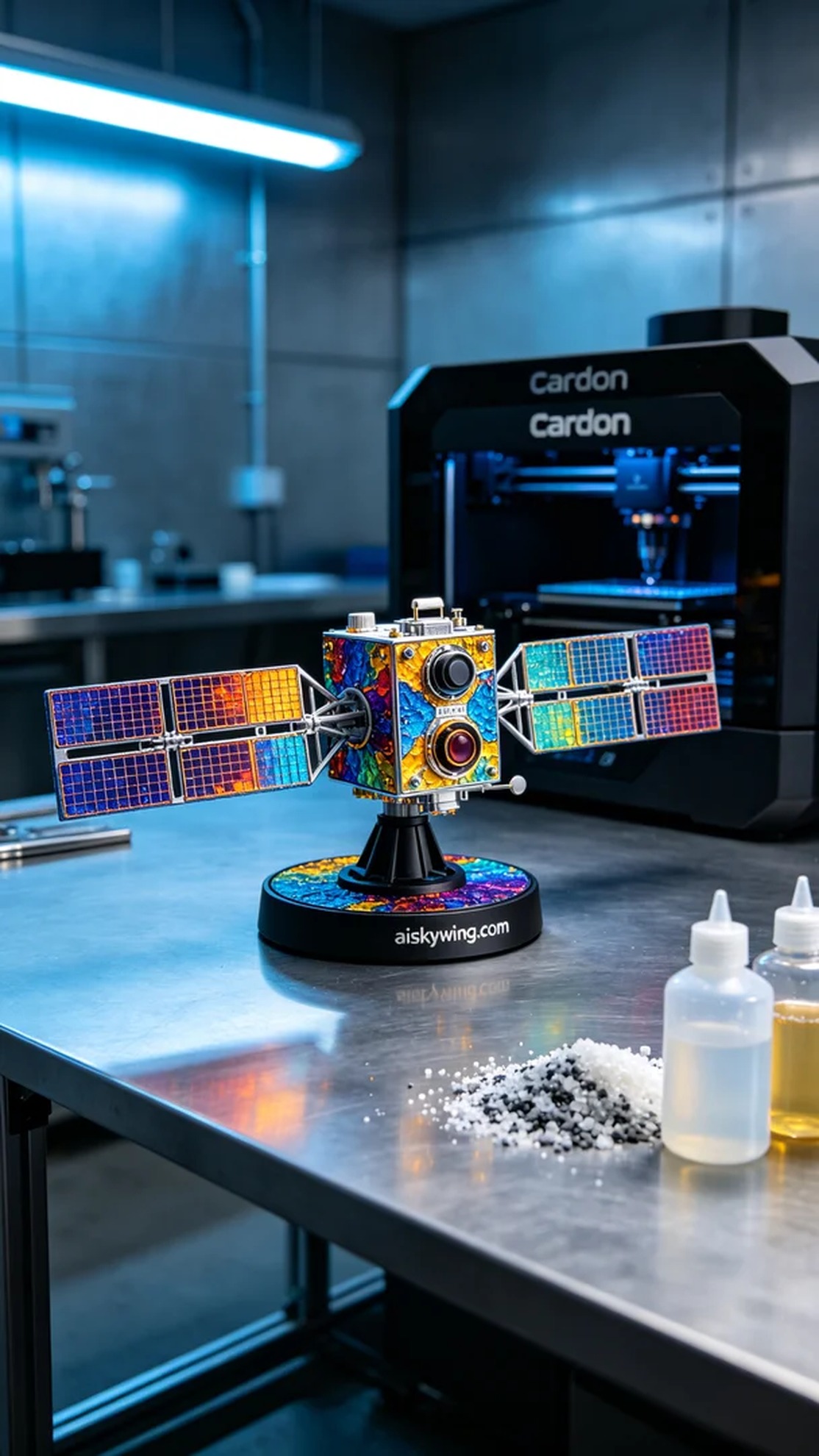 0445-Full-color 3D printed satellite model - Aiskywing Industrial 3D Printing Showcase 内容图2 Zhongshan Skywing 3D Technology Co.,LTD | 中山市天翼三维科技有限公司 0445-Full-color 3D printed satellite model - Aiskywing Industrial 3D Printing Showcase 全彩3DP-彩色模型 (FC-3DP) 图2张