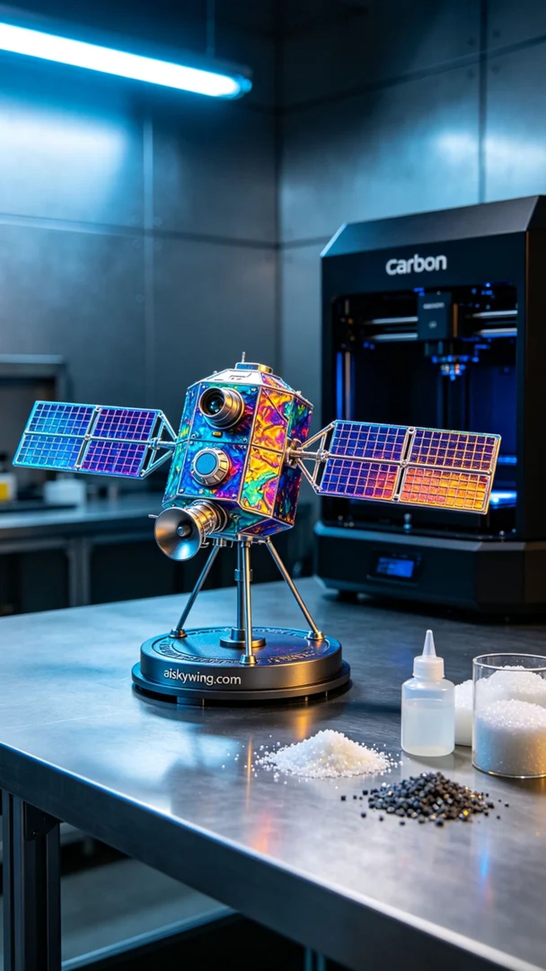 0445-Full-color 3D printed satellite model - Aiskywing Industrial 3D Printing Showcase 内容图4 Zhongshan Skywing 3D Technology Co.,LTD | 中山市天翼三维科技有限公司 0445-Full-color 3D printed satellite model - Aiskywing Industrial 3D Printing Showcase 全彩3DP-彩色模型 (FC-3DP) 图4张
