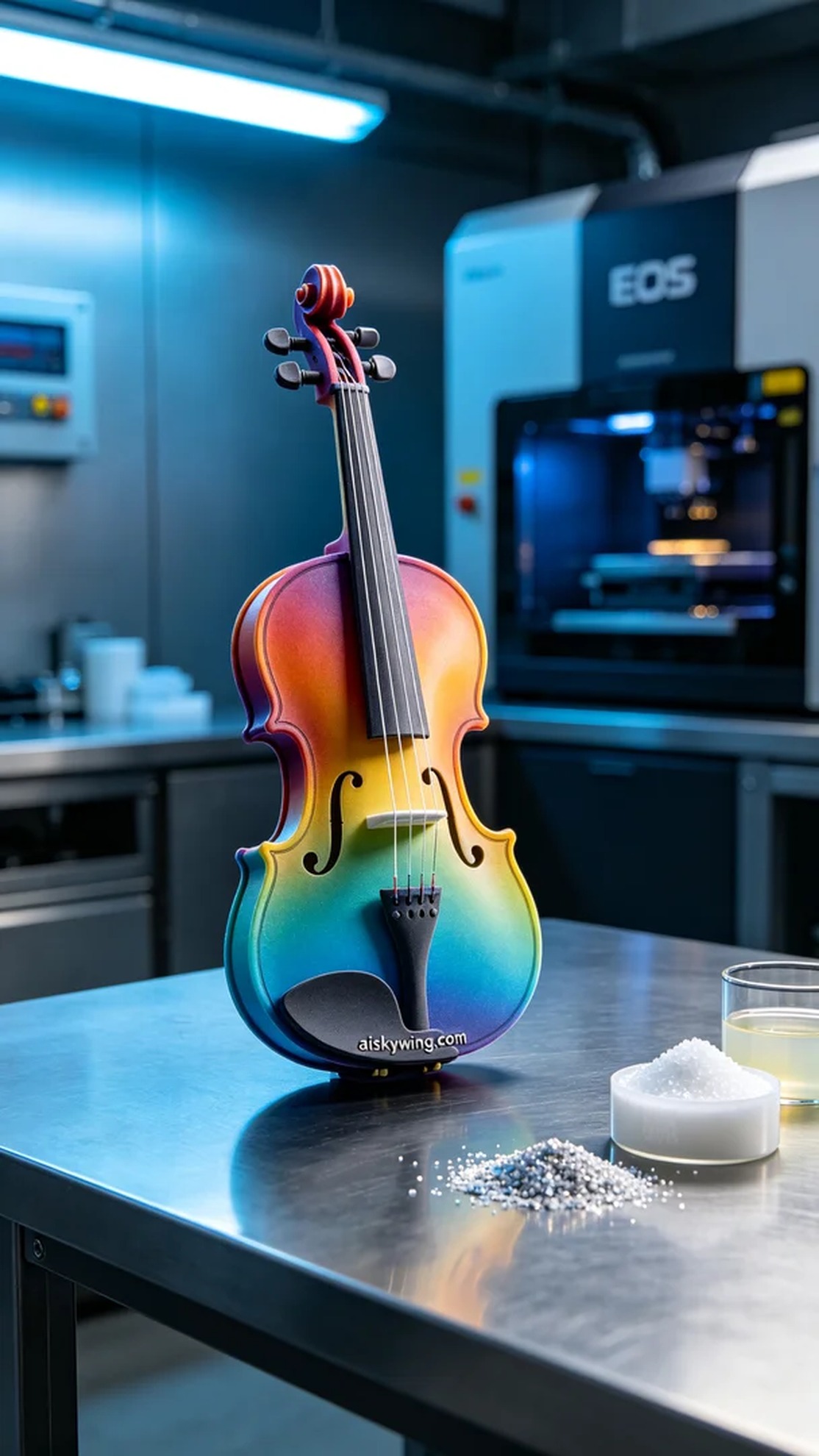 0466-Full-color 3D printed violin model - Aiskywing Industrial 3D Printing Showcase