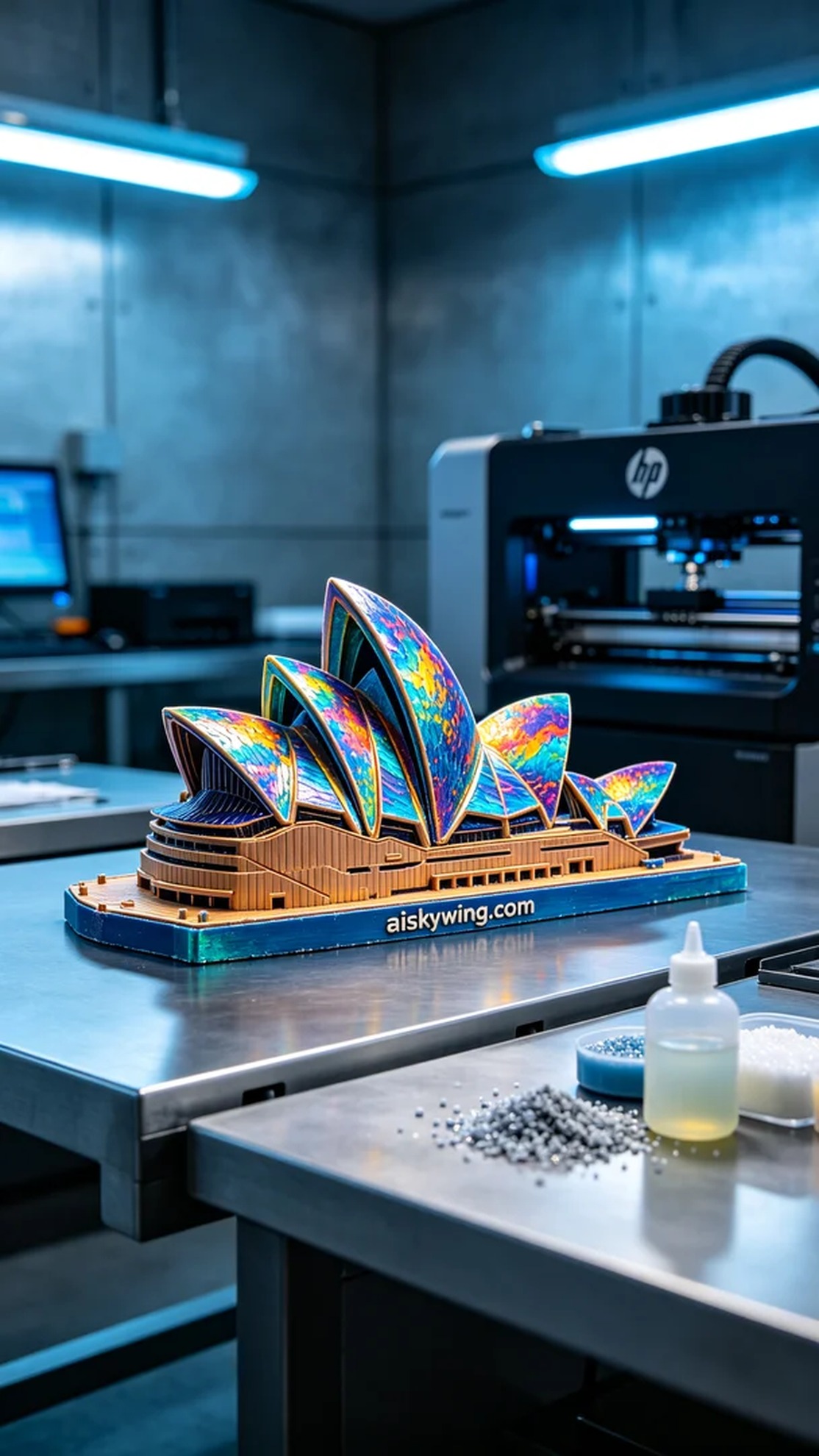 0468-Full-color 3D printed Sydney Opera House model - Aiskywing Industrial 3D Printing Showcase