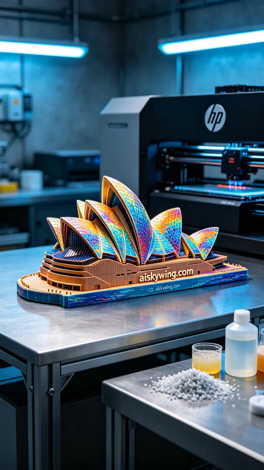 0468-Full-color 3D printed Sydney Opera House model - Aiskywing Industrial 3D Printing Showcase 内容图2 Zhongshan Skywing 3D Technology Co.,LTD | 中山市天翼三维科技有限公司 0468-Full-color 3D printed Sydney Opera House model - Aiskywing Industrial 3D Printing Showcase 全彩3DP-彩色模型 (FC-3DP) 图2张