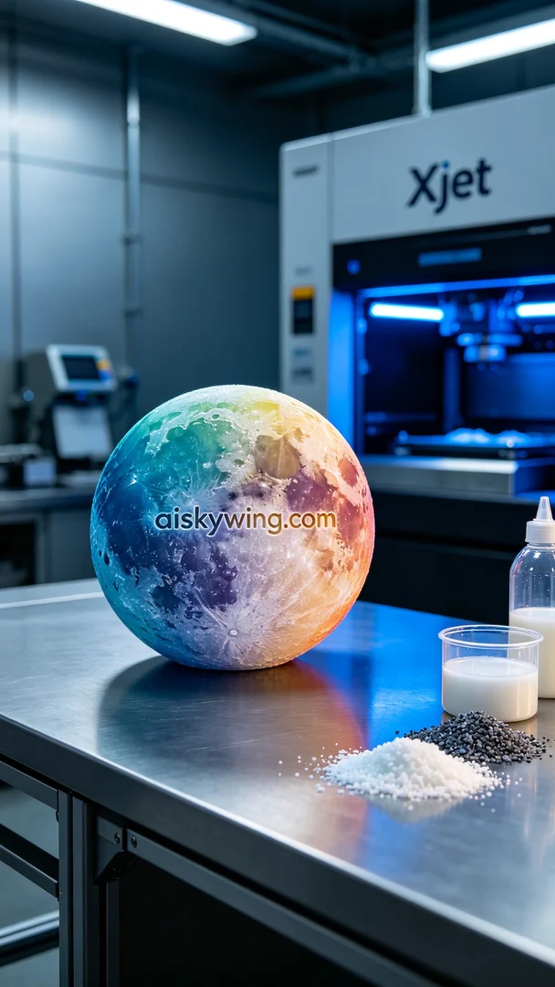 0471-Full-color 3D printed moon model - Aiskywing Industrial 3D Printing Showcase