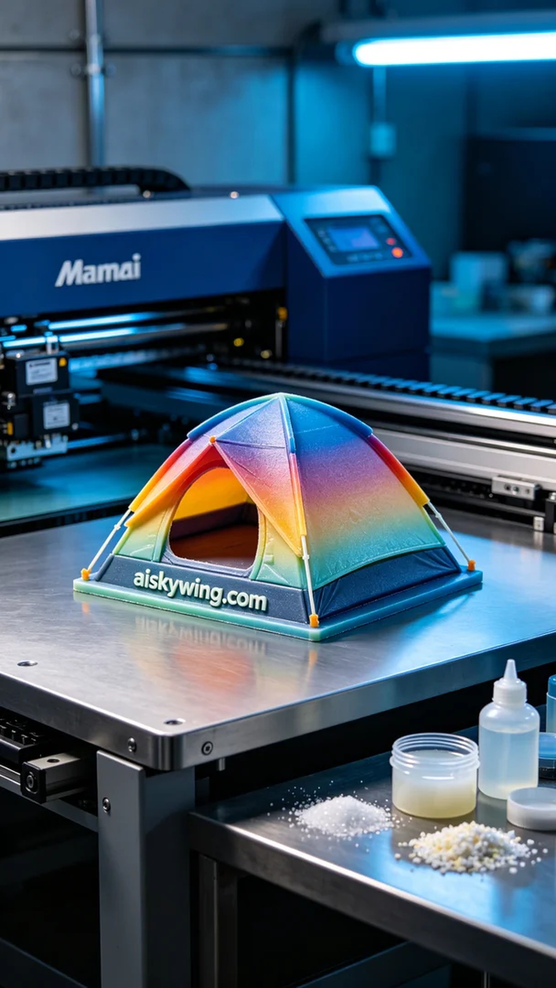 1070-Full-color 3D printed tent model - Aiskywing Industrial 3D Printing Showcase 内容图3 Zhongshan Skywing 3D Technology Co.,LTD | 中山市天翼三维科技有限公司 1070-Full-color 3D printed tent model - Aiskywing Industrial 3D Printing Showcase 全彩3DP-彩色模型 (FC-3DP) 图3张