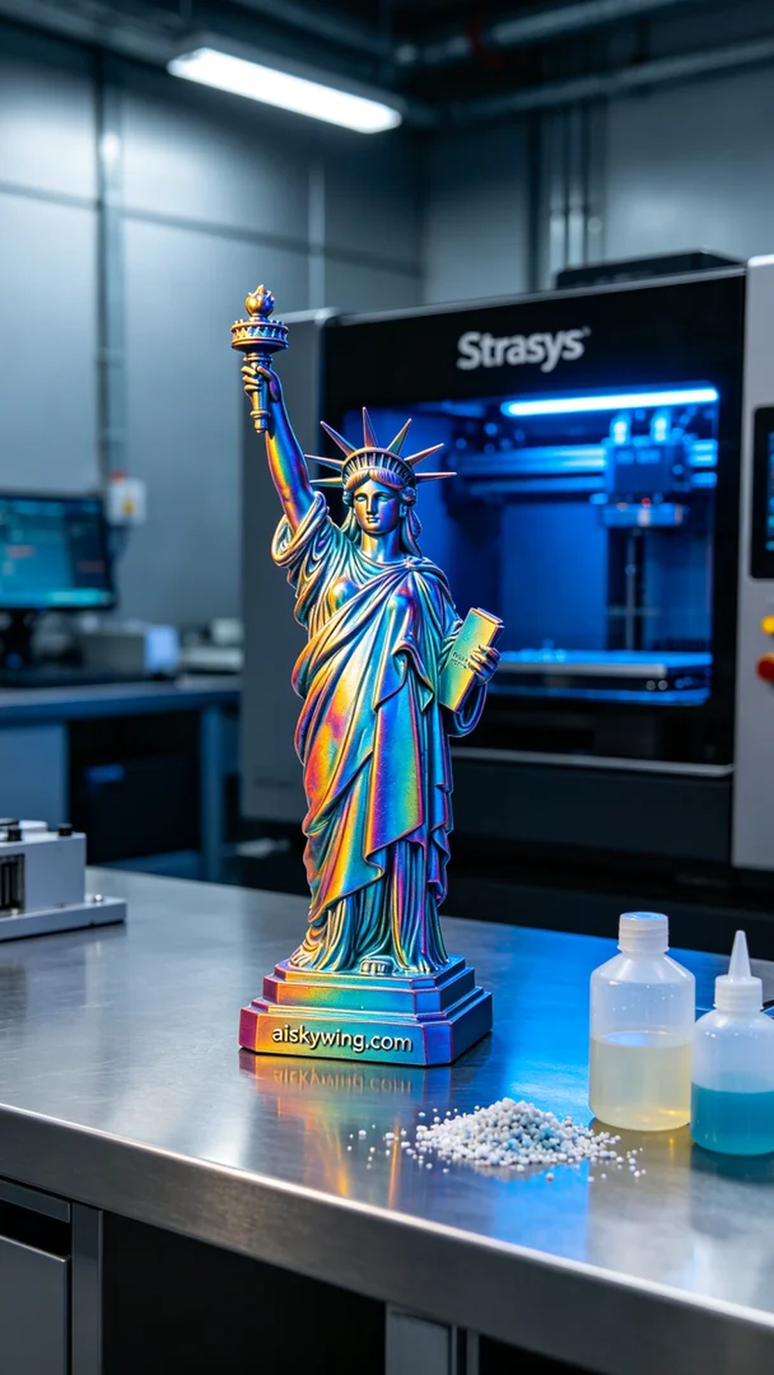 0488-Full-color 3D printed Statue of Liberty model - Aiskywing Industrial 3D Printing Showcase
