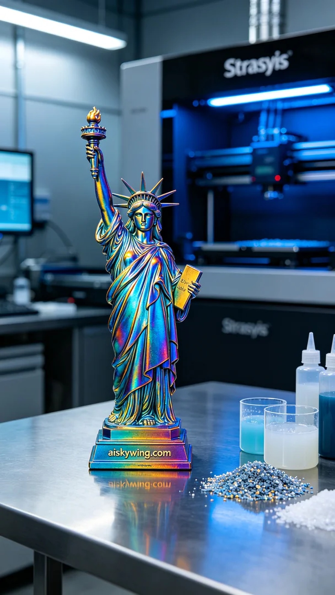 0488-Full-color 3D printed Statue of Liberty model - Aiskywing Industrial 3D Printing Showcase 内容图2 Zhongshan Skywing 3D Technology Co.,LTD | 中山市天翼三维科技有限公司 0488-Full-color 3D printed Statue of Liberty model - Aiskywing Industrial 3D Printing Showcase 全彩3DP-彩色模型 (FC-3DP) 图2张