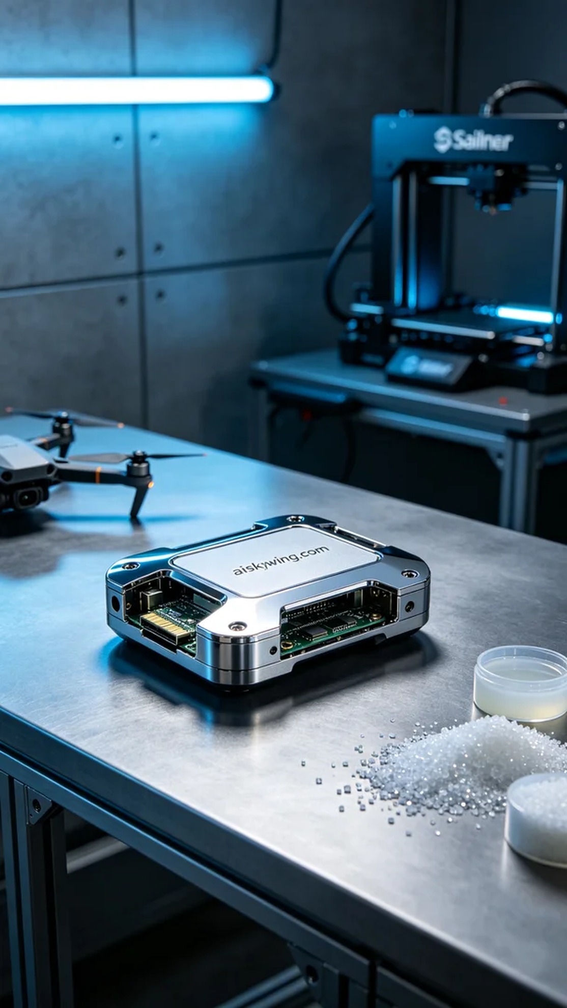 0532-The shell of the drone data transmission module - Aiskywing Industrial 3D Printing Showcase 内容图2 Zhongshan Skywing 3D Technology Co.,LTD | 中山市天翼三维科技有限公司 0532-The shell of the drone data transmission module - Aiskywing Industrial 3D Printing Showcase 混合工艺-综合 (HP-C) 图2张